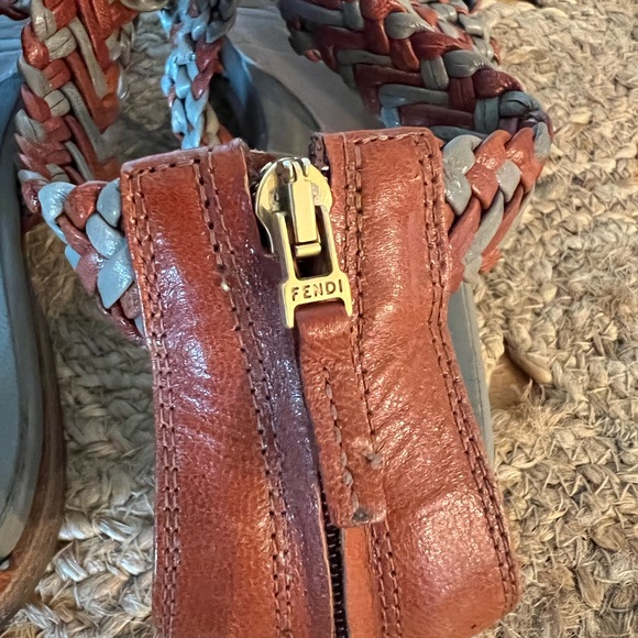 Fendi Leather Braided Sandals Size 37.5 - Picture 10 of 12
